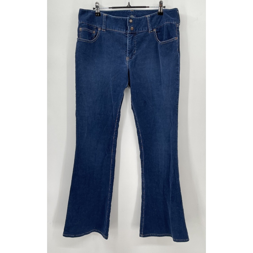 Abercrombie & Fitch 10 Corduroy Pants Womens Navy Blue‎ Bootcut Mid Rise Stretch